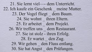 Präposition mit Akkusativ oder Dativ A1‘ A2‘ B1 Übungen deutsch lernen [upl. by Paryavi]