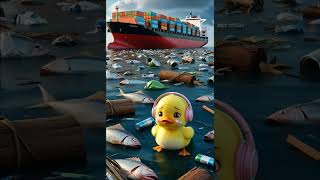 The duck saved the marine life and cleaned the sea babyduck marinelife [upl. by Ahsenet]