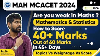 MAH MCA CET 2024  Are You Weak In MathsQuant  How to Score 40 Marks In Quant in Just 45 Days [upl. by Ajtak]