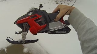 Polaris Radio Controlled Snowmobile ProRide 18 scale Rush Review [upl. by Anek256]