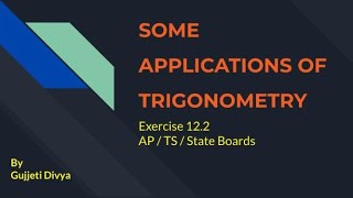 Class 10  Some applications of Trigonometry  Exercise 122 Q No 6 to 10  AP  TS State Boards [upl. by Luapnaej]