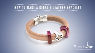 How to make a Regaliz leather bracelet [upl. by Haiacim769]