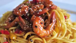 Recette 153  Crevettes Sauce Au Miel en 10 min CHRONO  Shrimp with Honey Sauce [upl. by Sadler682]