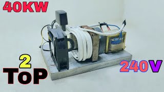 New Top 02 Free Electricity Generator at Home 240 volt 40KW with Transformer big Magnet [upl. by Nyrual]