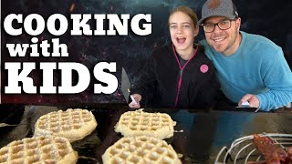 Cooking with Kids on the Flat Top Griddle Easy Griddle Recipe [upl. by Jilli]