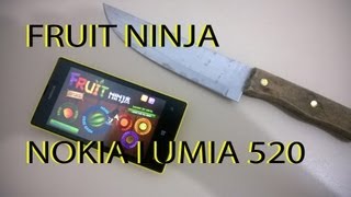 Jogando Fruit Ninja com uma Faca no lumia 520 [upl. by Kenna536]