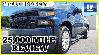 WHAT BROKE 25000 Mile Review  Chevrolet Silverado 27L Turbo Custom 4x4 [upl. by Sualkin]