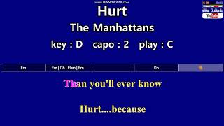 Hurt  The Manhattans Karaoke amp Easy Guitar Chords Key  D Capo  2 [upl. by Ddot]