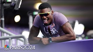 Fred Kerley shows patience while coasting into mens 100m semifinal  Paris Olympics  NBC Sports [upl. by Nnod97]