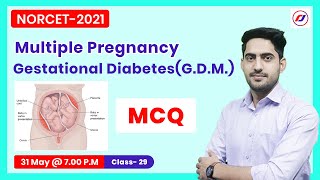 Multiple Pregnancy  Gestational Diabetes Mellitus GDM  Special mcq  aiims norcet 2021 [upl. by Notserp]