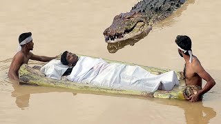 Crocodile Attack and Eat Man in Fishing River  Animal Attack Fun Made Movie By Wild Fighter [upl. by Ivan]