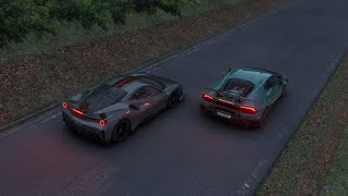 FERRARI 488 PISTA VS LAMBORGHINI HURACAN PERFORMANTE  GUNMA TOUGE  ASSETTO CORSA [upl. by Ellerret]