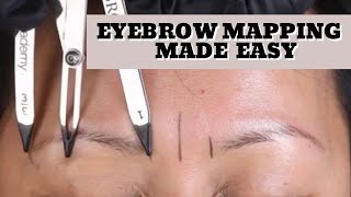 EYEBROW MAPPING Create symmetry with Golden Ratio divider [upl. by Anet824]