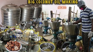 HOW Pure Coconut Oil is made from GIANT Filters English Subtitles  Factory Explorer [upl. by Cami149]