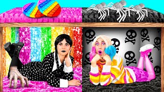 Secret Rooms Under The Bed with Wednesday Addams  Funny Situations by Fun Teen Challenge [upl. by Yaj]