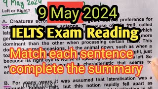 9May ielts exam Reading answers ielts reading tips and tricks ielts reading test practice [upl. by Kristal]