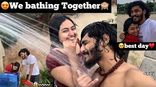 😍🙈We bathing Together 🥺Best memorable stress free day♥️😱surprising her she shocked  TTF [upl. by Chrysler]