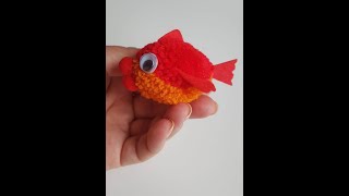 How to Make Pom Pom Fish  DIY YarnWool Craft Idea [upl. by Jasik]