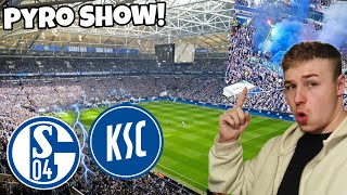 PYROS und RAKETEN im KSC BLOCK🔥🧨 SCHALKE 04 vs KARLSRUHER SC Stadion Vlog 00 [upl. by Nats]