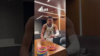 Tyrese Haliburton Takes on the Locker Room Time Trial ⏱️  Indiana Pacers [upl. by Nosnar179]