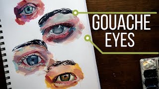 Gouache Eyes Painting [upl. by Wilie]