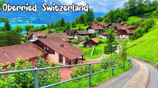 Oberried Switzerland walking tour 4K  Incredibly beautiful villages on the lake Brienz [upl. by Niaz519]