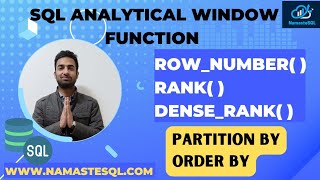 RANK DENSERANK ROWNUMBER SQL Analytical Functions Simplified [upl. by Simsar]