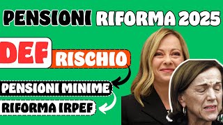 🔴 RIFORMA PENSIONI RISCHIO PENSIONI MINIME E INVALIDITÀ [upl. by Zohara205]