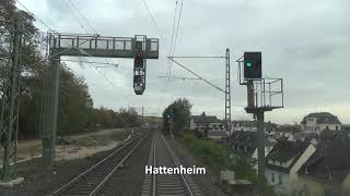 Führerstandsmitfahrt Rüdesheim  Darmstadt  Neu Edingen [upl. by Laenaj819]