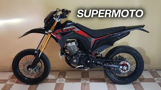 MODIFIKASI CRF 150 L 2022 EXTREME BLACK JADI SUPERMOTO [upl. by Yemiaj]