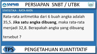 soal UTBK kemampuan kuantitatif nilai rata rata 1 [upl. by Forrer]