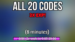 All 20 2x  DOUBLE EXP  Codes In 8 Minutes Roblox Blox Fruits [upl. by Merrell]