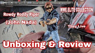 WWE Elite Collection Rowdy Roddy Piper John Nada from They live Classic Movie Characters [upl. by Nyladam440]