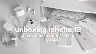 unboxing iphone 13 accessories ✧˖°  shopee haul aesthetic minimalist [upl. by Chadabe]