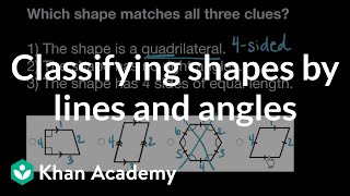 Classifying shapes by lines and angles  Math  4th grade  Khan Academy [upl. by Notned]