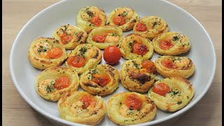 Feuilleté pour les fêtes crevette tomate  Puff pastry for parties shrimp tomato [upl. by Arondell625]