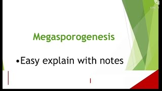 Megasporogenesis Easy explain with notesBSC11th12thUGCNET [upl. by Iadrahc]