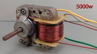 New 220v 5000w Free Electric Energy Using AC Fan Motor And DC Motor [upl. by Nileve890]