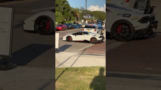 White Lamborghini Performante crossing the street lamborghini lambo lamborghinihuracan shorts [upl. by Yssis955]