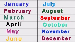 January February l Months of the year with spellings l January February l Months Name [upl. by Linkoski]