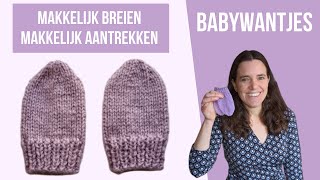 Babywantjes breien stapvoorstap uitleg [upl. by Ellainad]