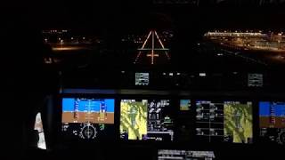 Swiss Airbus A220100 CS100 Night landing [upl. by Anirba]