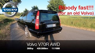 Volvo V70R AWD ACCELERATION  TOP SPEED ON GERMAN AUTOBAHN  SOUNDCHECK  Onboard Cam [upl. by Nahgem689]