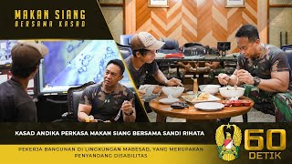 Kasad Makan Siang Bersama Sandi Rihata Pekerja Bangunan Penyandang Disabilitas di Mabesad⁣ [upl. by Nue836]