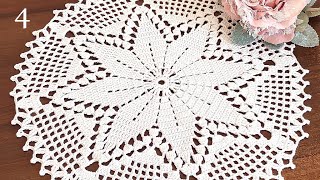 CROCHET How to crochet doily EASY Tutorial Part 4 15  17 round [upl. by Damita]