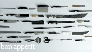 25 Knives 47 Knife Skills  Bon Appetit [upl. by Chard]