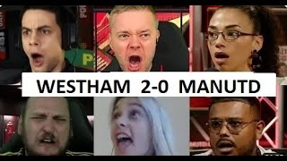 MANUTD FANS REACTION TO WESTHAM 20 MANUTD GOALS [upl. by Tallia653]