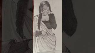 Girl in saree sketch shorts sketch [upl. by Garlanda680]