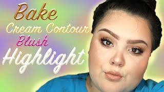 HOW TO  bake  cream contour  blush amp highlight the face [upl. by Alamat783]