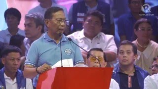 WATCH Jejomar Binays full speech at his campaign kickoff in Mandaluyong [upl. by Umont931]